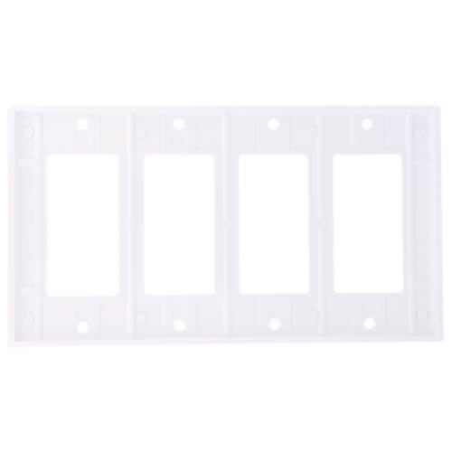 4-Gang Decora Electrical Wall Plate, GFCI (White)