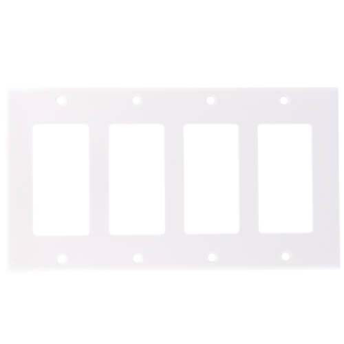 4-Gang Decora Electrical Wall Plate, GFCI (White)