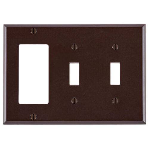 80421 Leviton 80421 3Gang Electrical Wall Plate, Combo, 2 Toggle