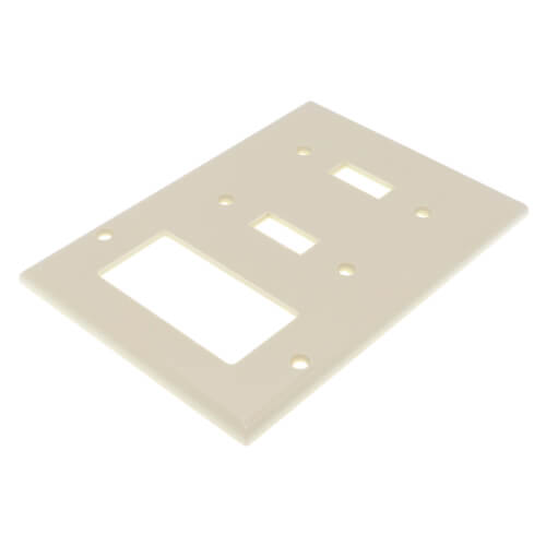 Main product image of 3-Gang Electrical Wall Plate, Combo, 1 Decora & 2 Toggle Switch (Ivory)