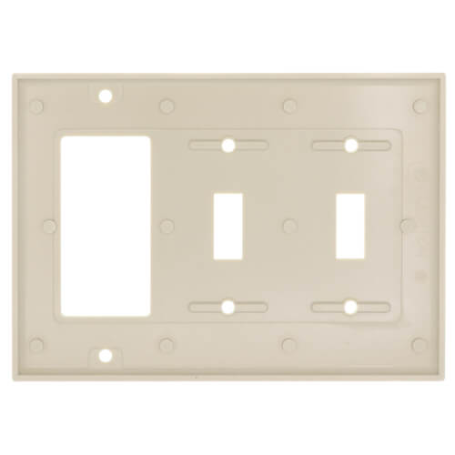 Main product image of 3-Gang Electrical Wall Plate, Combo, 1 Decora & 2 Toggle Switch (Ivory)