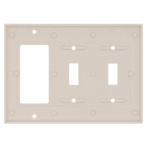 Main product image of 3-Gang Electrical Wall Plate, Combo, 2 Toggle & 1 Decora (Light Almond)
