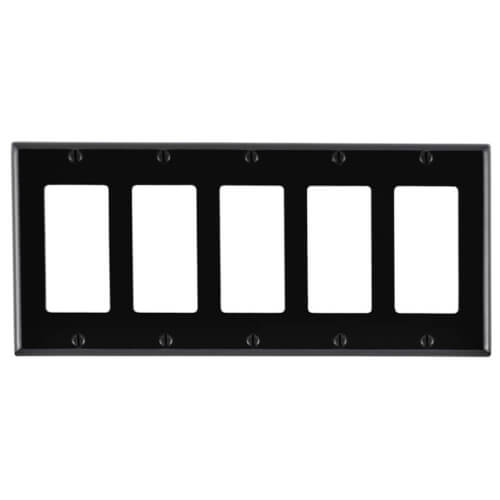 Main product image of 5-Gang Electrical Wall Plate, Decora (Black)
