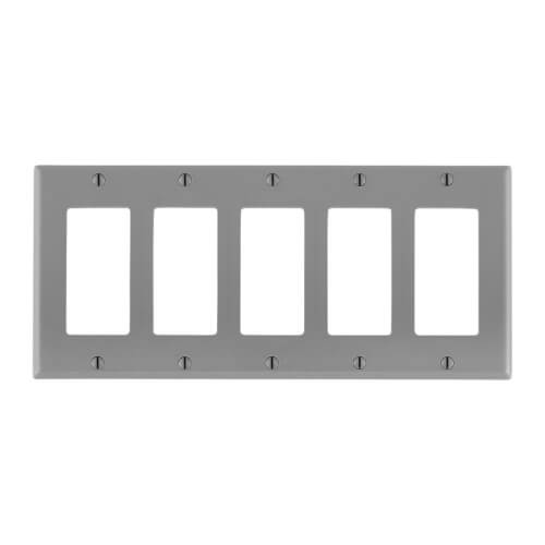 Main product image of 5-Gang Electrical Wall Plate, Decora (Grey)