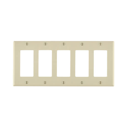 Main product image of 5-Gang Electrical Wall Plate, Decora (Light Almond)