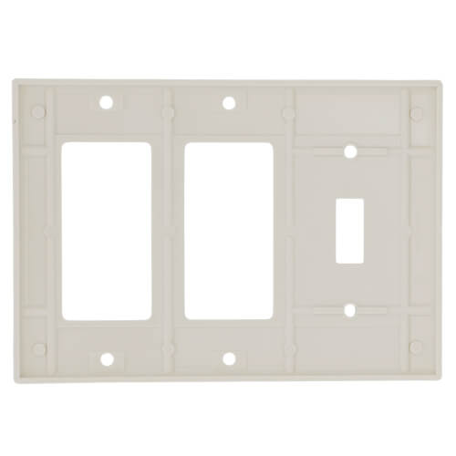 Main product image of 3-Gang Electrical Wall Plate, Combo, 2 Decora & 1 Toggle (Light Almond)