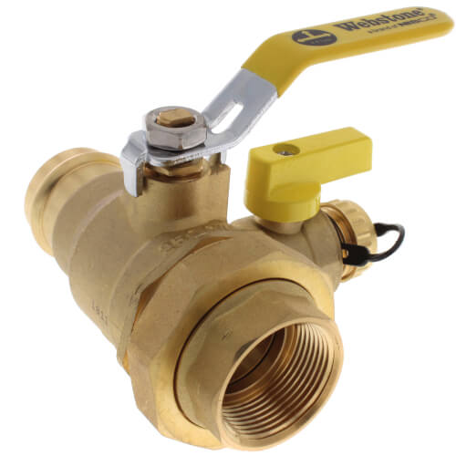 Main product image of 1-1/4" Pro-Pal Press Union Full Port Ball Valve w/ Hi-Flow Hose Drain & Reversible Handle (Lead Free)