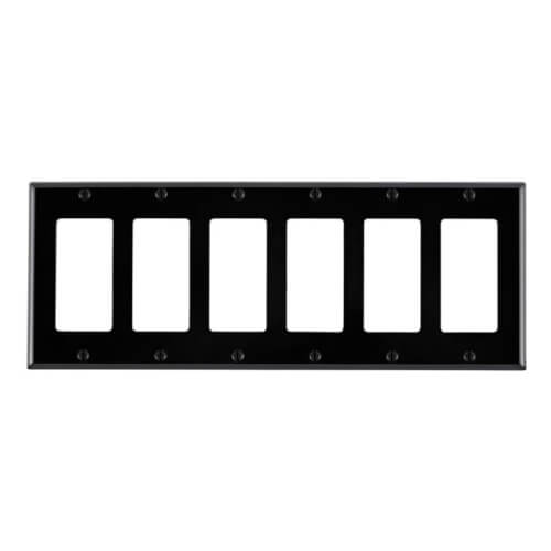 Main product image of 6-Gang Electrical Wall Plate, Decora (Black)