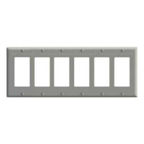 Main product image of 6-Gang Electrical Wall Plate, Decora (Grey)