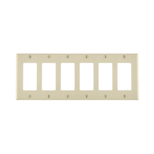 Main product image of 6-Gang Electrical Wall Plate, Decora (Light Almond)