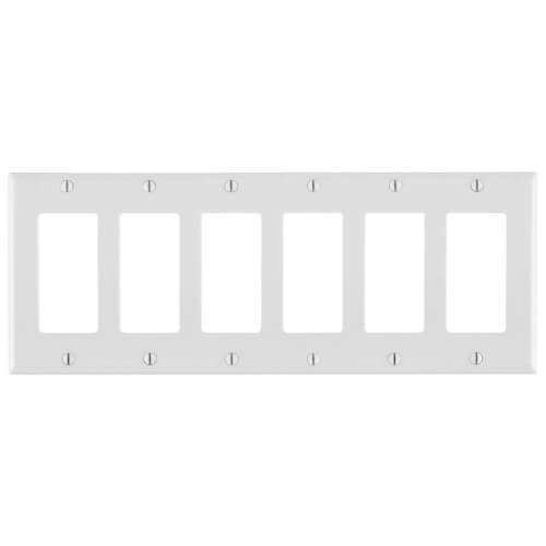 Main product image of 6-Gang Electrical Wall Plate, Decora (White)