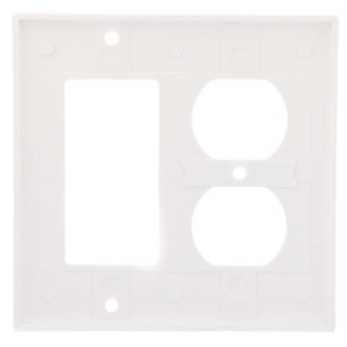 Main product image of 2-Gang Electrical Wall Plate Combo, 1 Decora & 1 Duplex, GFCI (White)