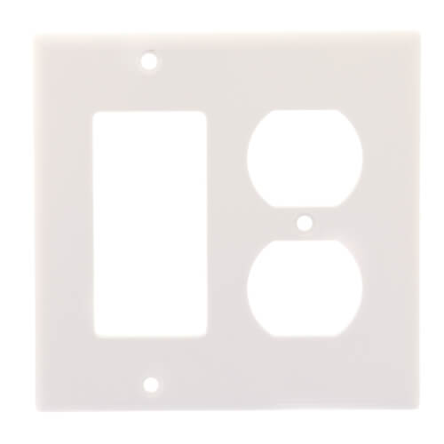 80455 W Leviton 80455 W 2 Gang Electrical Wall Plate Combo 1 Decora And 1 Duplex Gfci White 8068