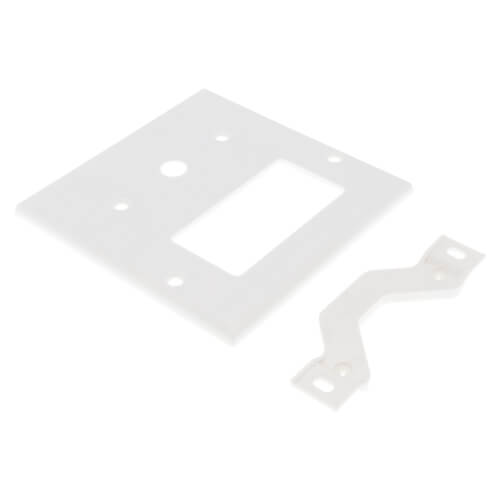 Main product image of 2-Gang Electrical Wall Plate Combo, 1 Decora & 1 Telephone/Cable (White)
