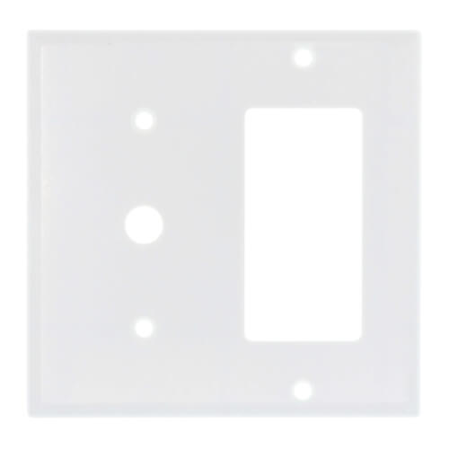 Main product image of 2-Gang Electrical Wall Plate Combo, 1 Decora & 1 Telephone/Cable (White)