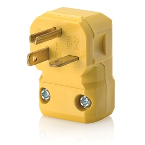 Main product image of 20A, 250V NEMA 6-20P, 2P, 3W, Plug, Straight Blade, Grounding, Python Angle (Yellow)