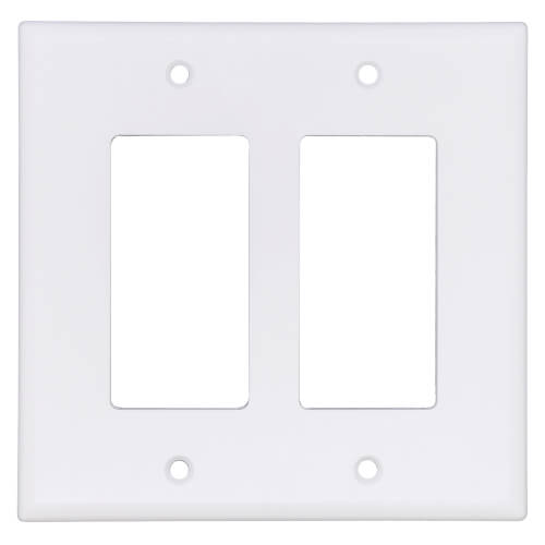 Main product image of 2-Gang Decora Midway Size Electrical Wall Plate (White)