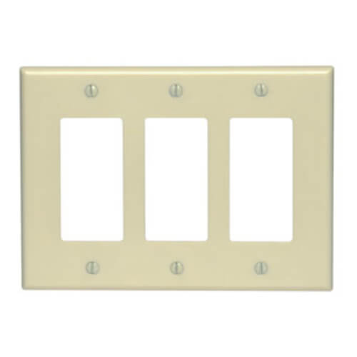 Main product image of 3-Gang Decora Midway Size Electrical Wall Plate (Ivory)