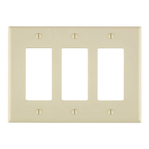 Main product image of 3-Gang Decora Midway Size Electrical Wall Plate (Light Almond)
