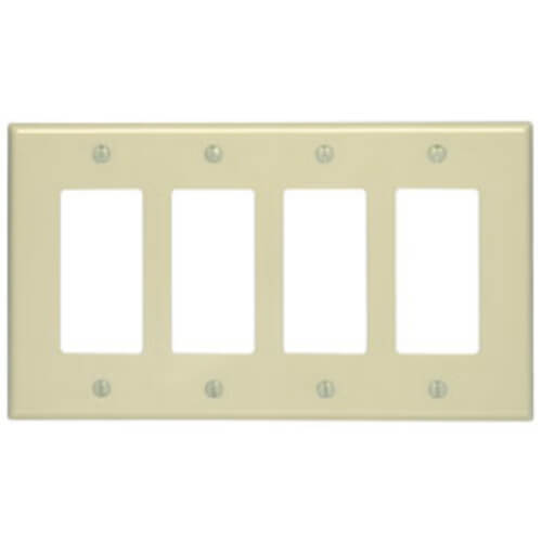 Main product image of 4-Gang Decora Midway Size Electrical Wall Plate (Ivory)