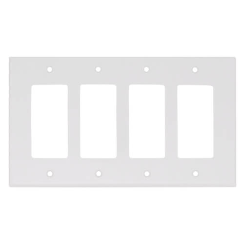 Main product image of 4-Gang Decora Midway Size Electrical Wall Plate (White)