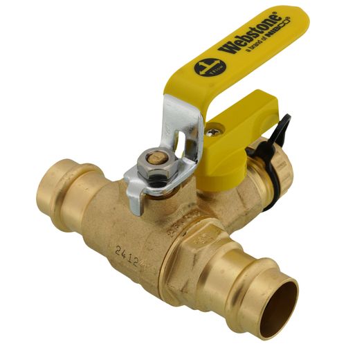 Main product image of 3/4" Press Full Port Ball Valve w/ Drain & Reversible Handle (Lead Free)
