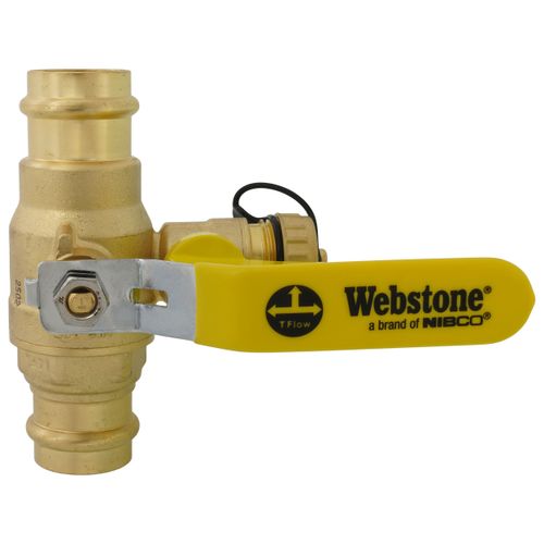 Main product image of 1" Press Full Port Ball Valve w/ Drain & Reversible Handle (Lead Free)