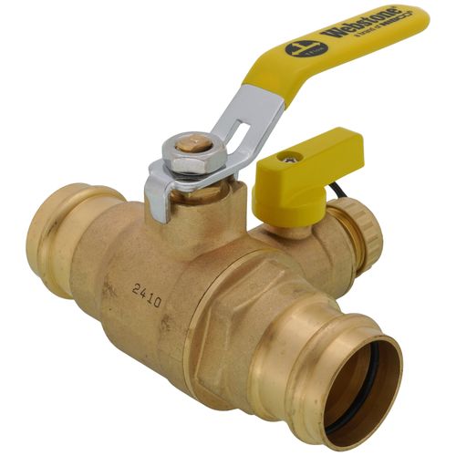 Main product image of 1-1/4" Press Full Port Ball Valve w/ Drain & Reversible Handle