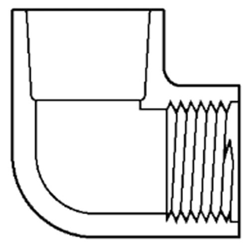 Main product image of 3/4" Socket x 3/4" FPT CPVC Schedule 80 90° Elbow