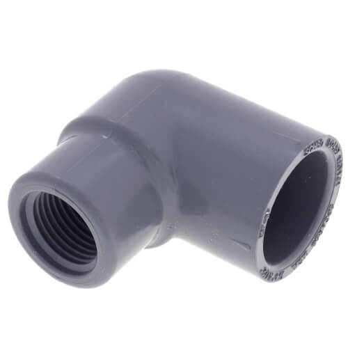 Main product image of 3/4" Socket x 1/2" FPT CPVC Schedule 80 90° Elbow