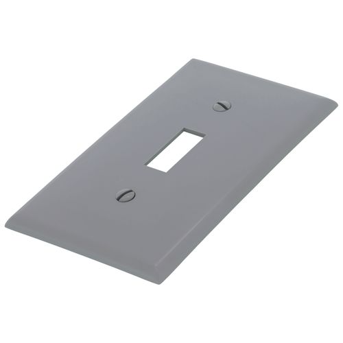 Main product image of 1-Gang Electrical Wall Plate, Nylon, Toggle Switch (Grey)