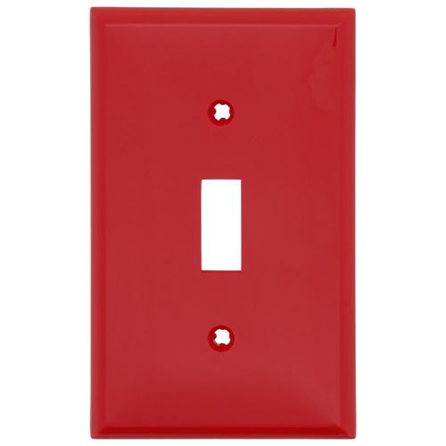 Main product image of 1-Gang Electrical Wall Plate, Nylon, Toggle Switch (Red)