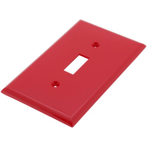 Main product image of 1-Gang Electrical Wall Plate, Nylon, Toggle Switch (Red)