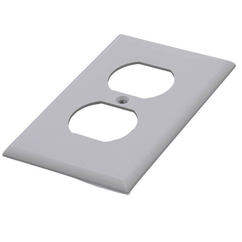 Main product image of 1-Gang Electrical Wall Plate, Nylon, Duplex (Grey)
