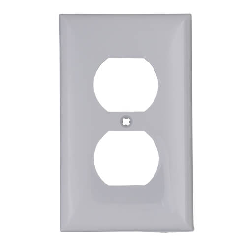 Main product image of 1-Gang Electrical Wall Plate, Nylon, Duplex (Grey)