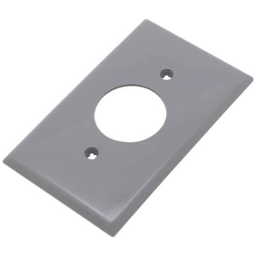 Main product image of 1-Gang Electrical Wall Plate, Nylon, 1.406" Hole Single Receptacle (Grey)