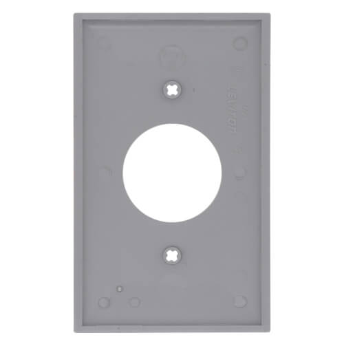 Main product image of 1-Gang Electrical Wall Plate, Nylon, 1.406" Hole Single Receptacle (Grey)