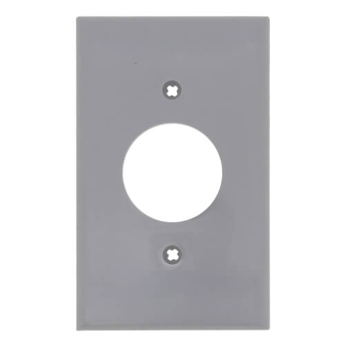 Main product image of 1-Gang Electrical Wall Plate, Nylon, 1.406" Hole Single Receptacle (Grey)
