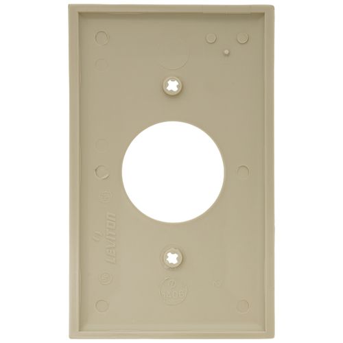 Main product image of 1-Gang Electrical Wall Plate, Nylon, 1.406" Hole Single Receptacle (Ivory)