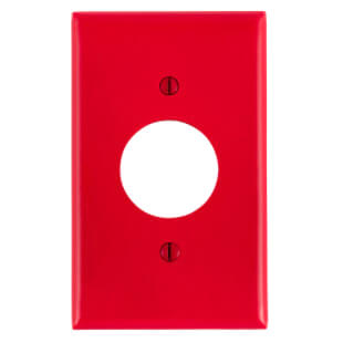 Main product image of 1-Gang Electrical Wall Plate, Nylon, 1.406" Hole Single Receptacle (Red)