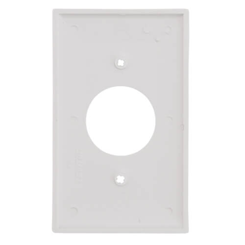 Main product image of 1-Gang Wallplate, 1.406" Hole Single Receptacle, Nylon (White)