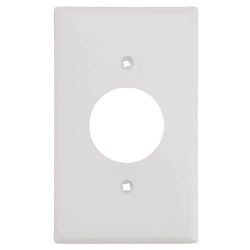 Main product image of 1-Gang Wallplate, 1.406" Hole Single Receptacle, Nylon (White)