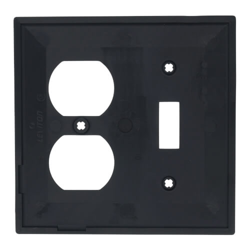 Main product image of 2-Gang Electrical Wall Plate, Nylon, Combo - Toggle Switch & Duplex (Black)