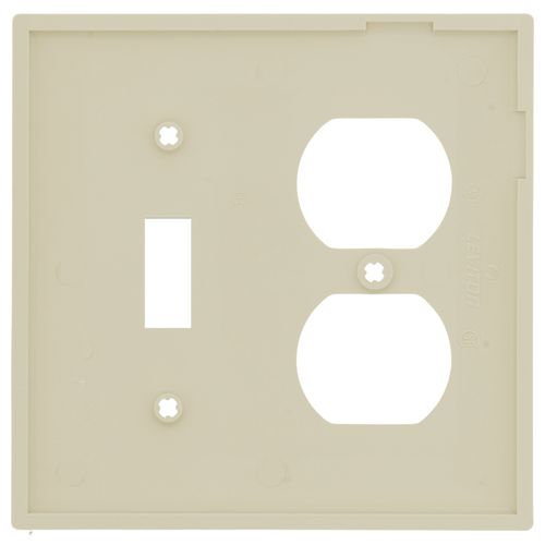 Main product image of 2-Gang Electrical Wall Plate, Nylon, Combo - Toggle Switch & Duplex (Ivory)