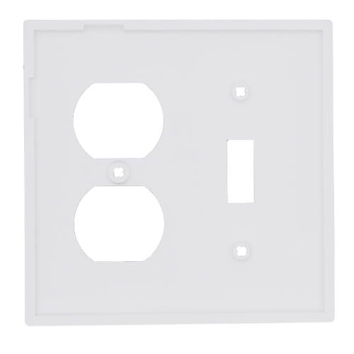 Main product image of 2-Gang Electrical Wall Plate, Nylon, Combo - Toggle Switch & Duplex (White)