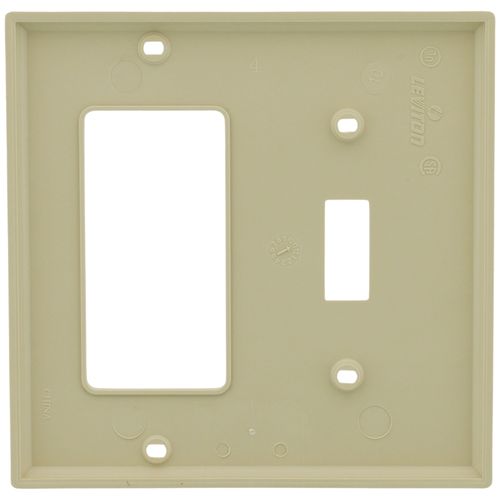 Main product image of 2-Gang Electrical Wall Plate, Nylon, Combo Toggle/Decora (Ivory)