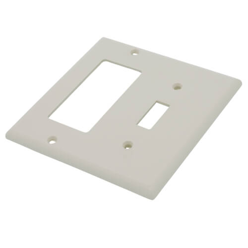 Main product image of 2-Gang Electrical Wall Plate, Nylon, Combo Toggle/Decora (Light Almond)