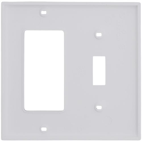 Main product image of 2-Gang Electrical Wall Plate, Nylon, Combo Toggle/Decora (White)