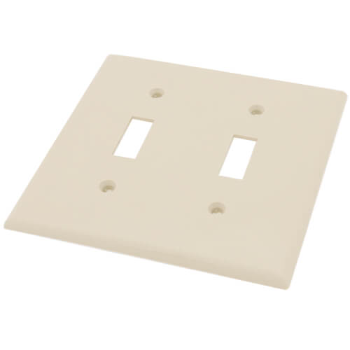 Main product image of 2-Gang Electrical Wall Plate, Nylon, Toggle Switch (Ivory)