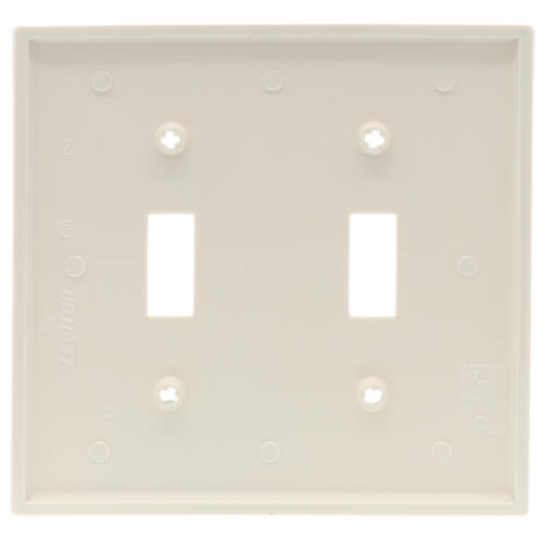 Main product image of 2-Gang Electrical Wall Plate, Toggle Switch (Light Almond)